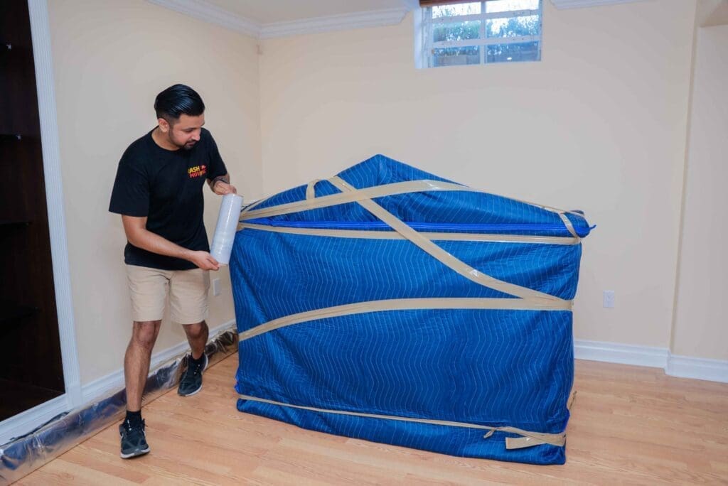 Premium moving blankets and equipment used by Flash Moving Canada for residential moves in Mississauga